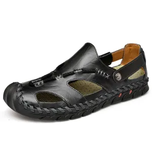 Fashion Simple Men's Casual Leather Sandals