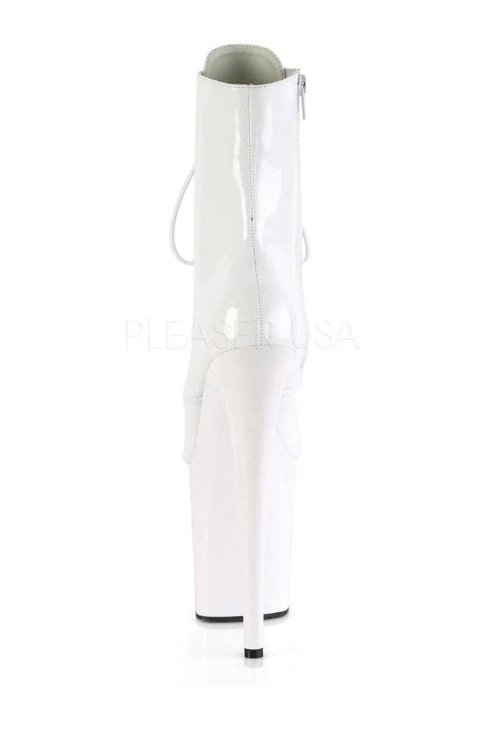 FLAMINGO-1020 Platform Ankle Boot | White Patent