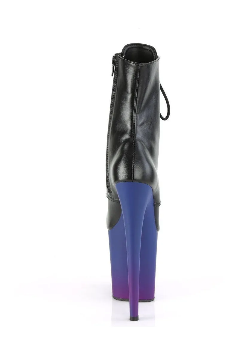 FLAMINGO-1020BP Exotic Boot | Black Faux Leather