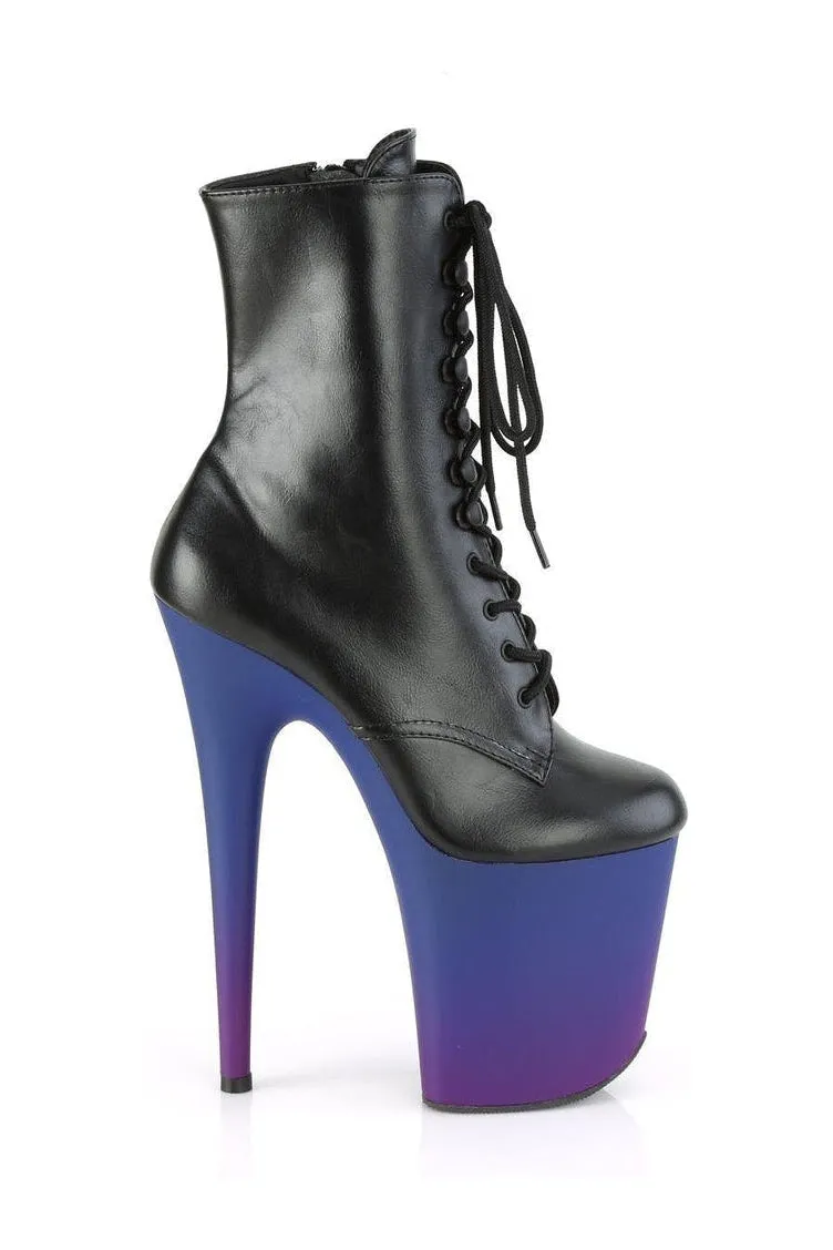 FLAMINGO-1020BP Exotic Boot | Black Faux Leather