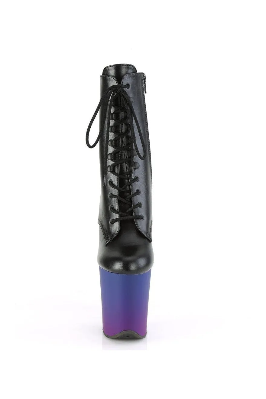 FLAMINGO-1020BP Exotic Boot | Black Faux Leather