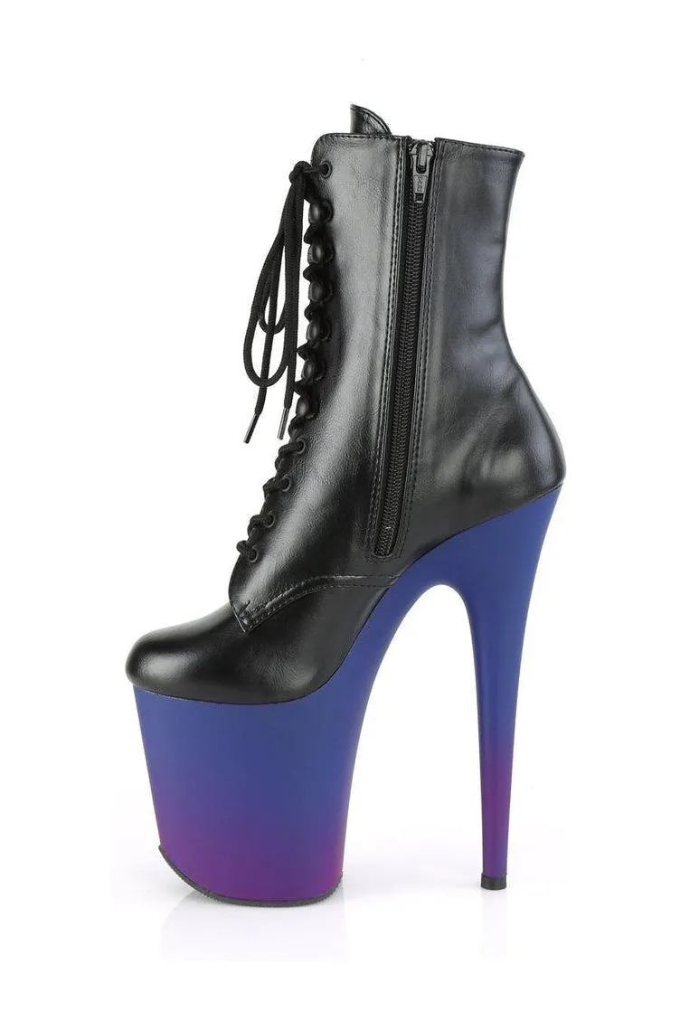 FLAMINGO-1020BP Exotic Boot | Black Faux Leather