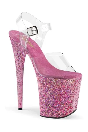 FLAMINGO-808CF Exotic Platform Sandal | Clear Vinyl