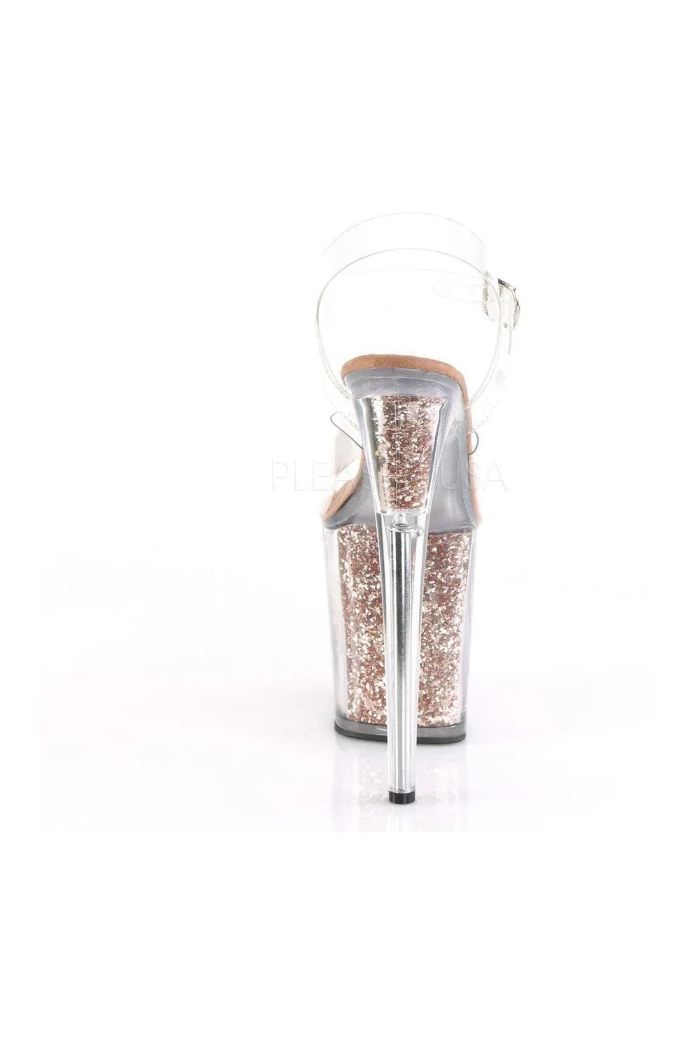 FLAMINGO-808G Platform Sandal | Clear Vinyl