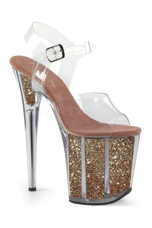 FLAMINGO-808G Platform Sandal | Clear Vinyl