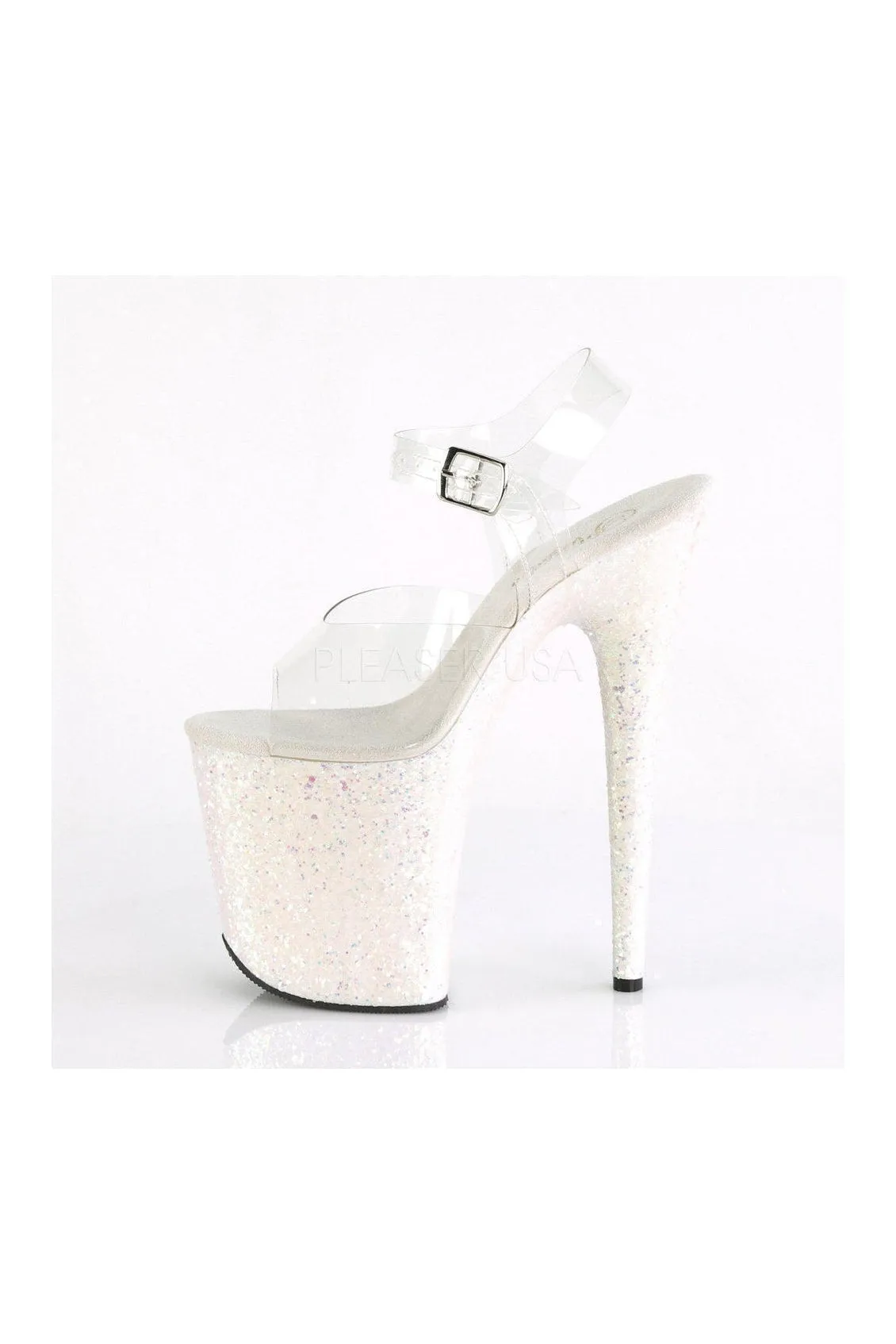 FLAMINGO-808LG Platform Sandal | Clear Vinyl