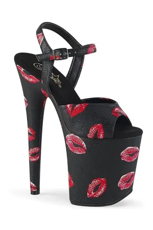 FLAMINGO-809KISSES Exotic Sandal | Black Faux Leather