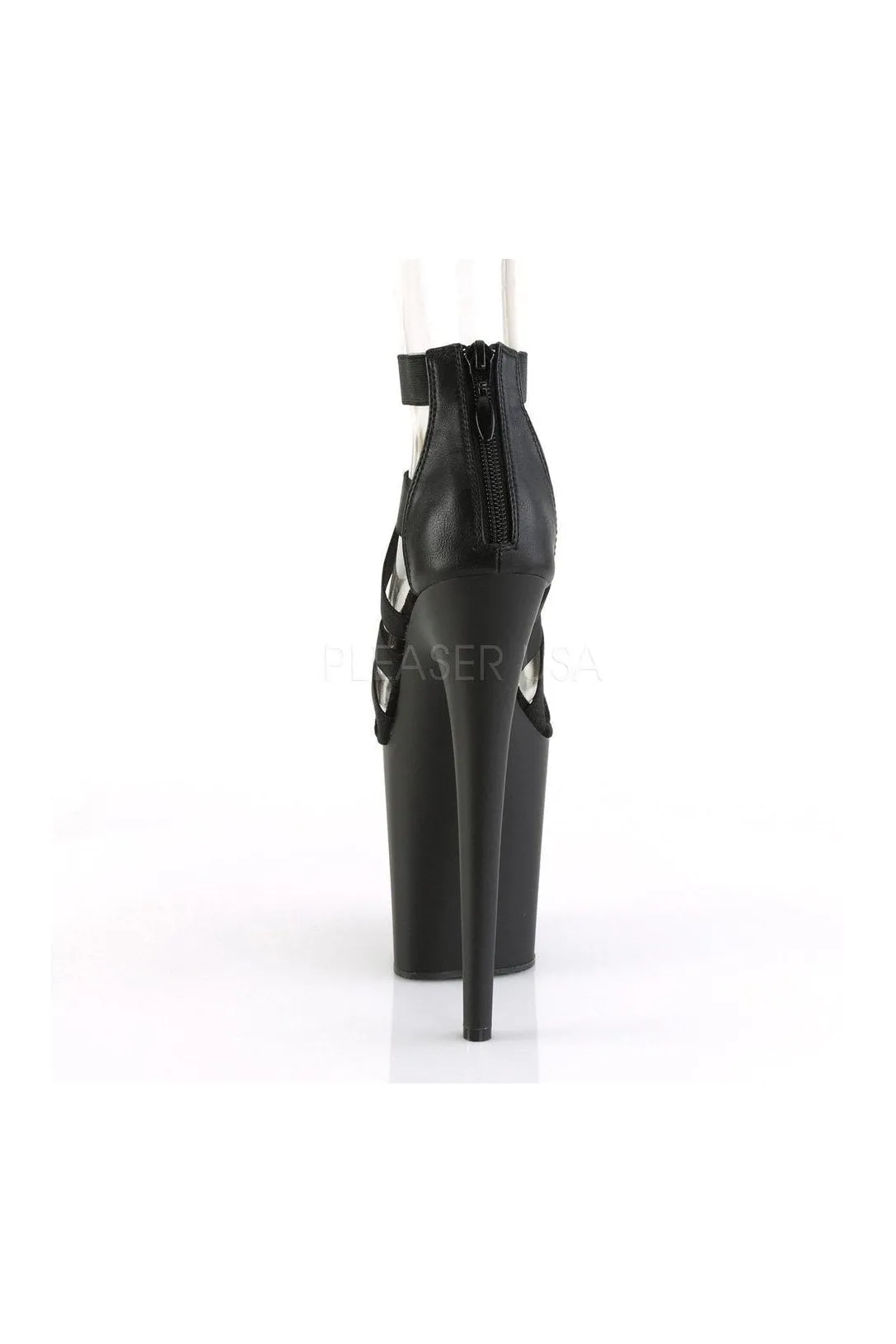 FLAMINGO-859 Platform Sandal  | Black Elastic