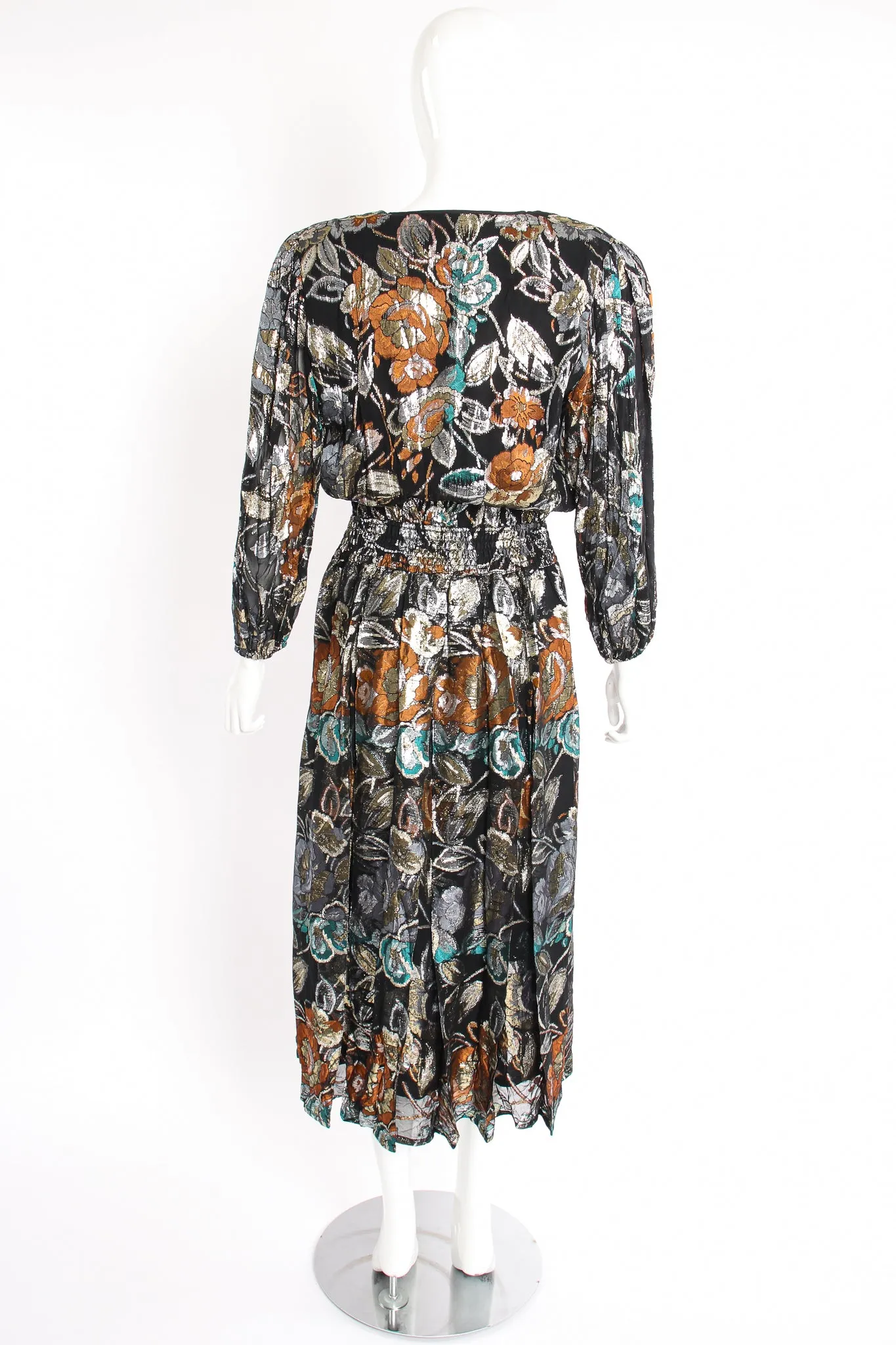 Floral Brocade Chiffon Dress