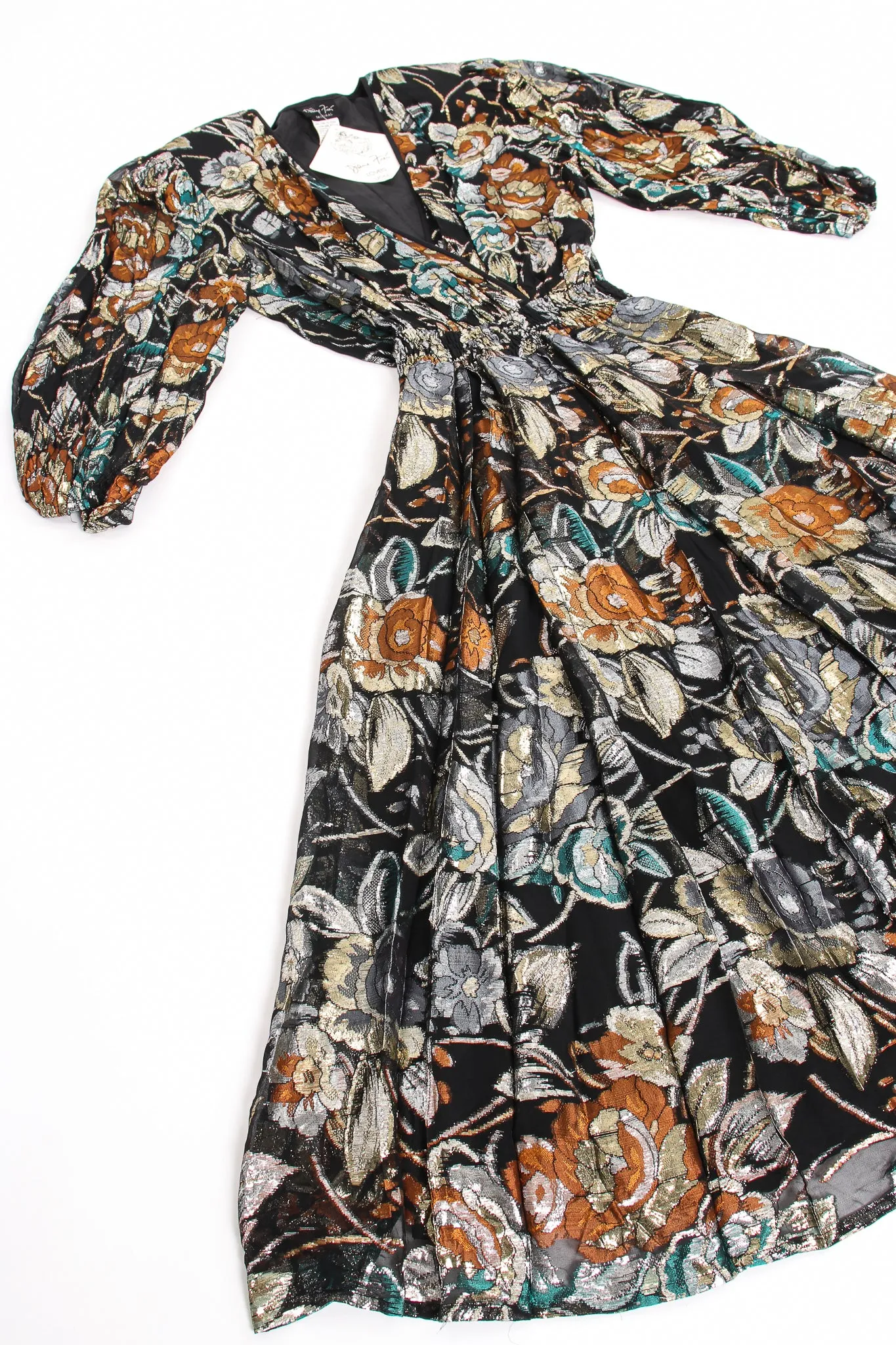 Floral Brocade Chiffon Dress