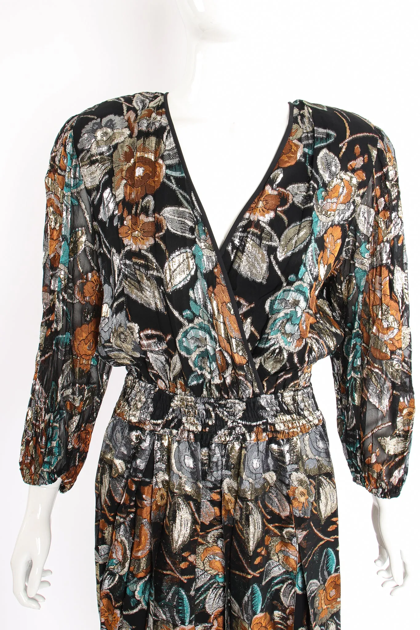 Floral Brocade Chiffon Dress
