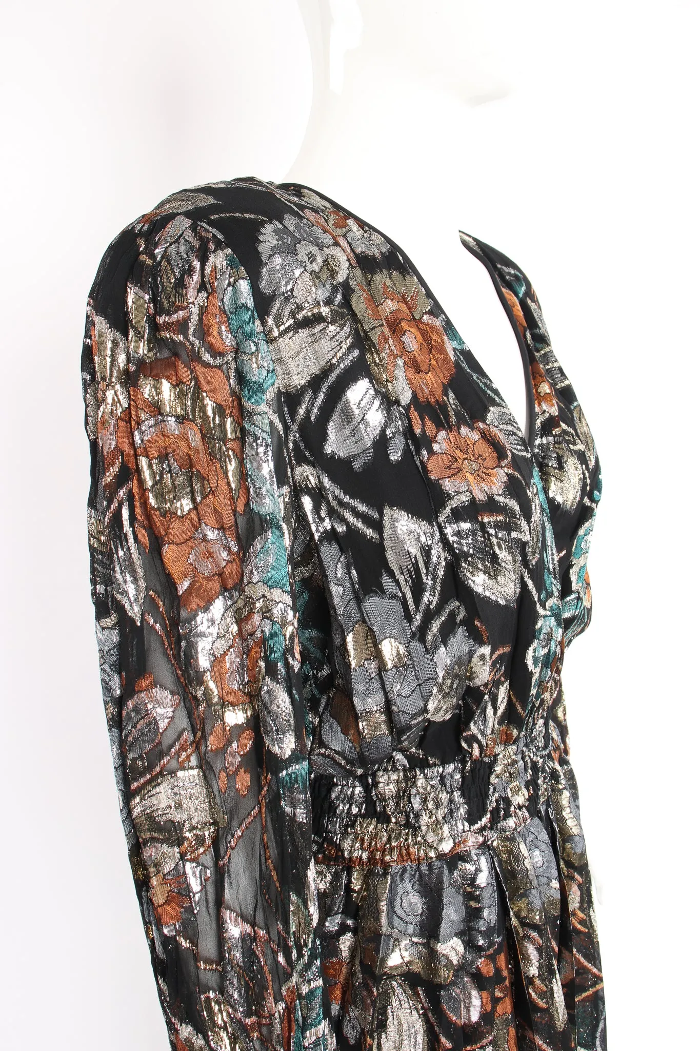 Floral Brocade Chiffon Dress