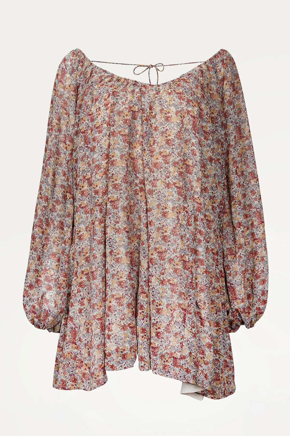 FLORAL-PRINT GEORGETTE MINI DRESS