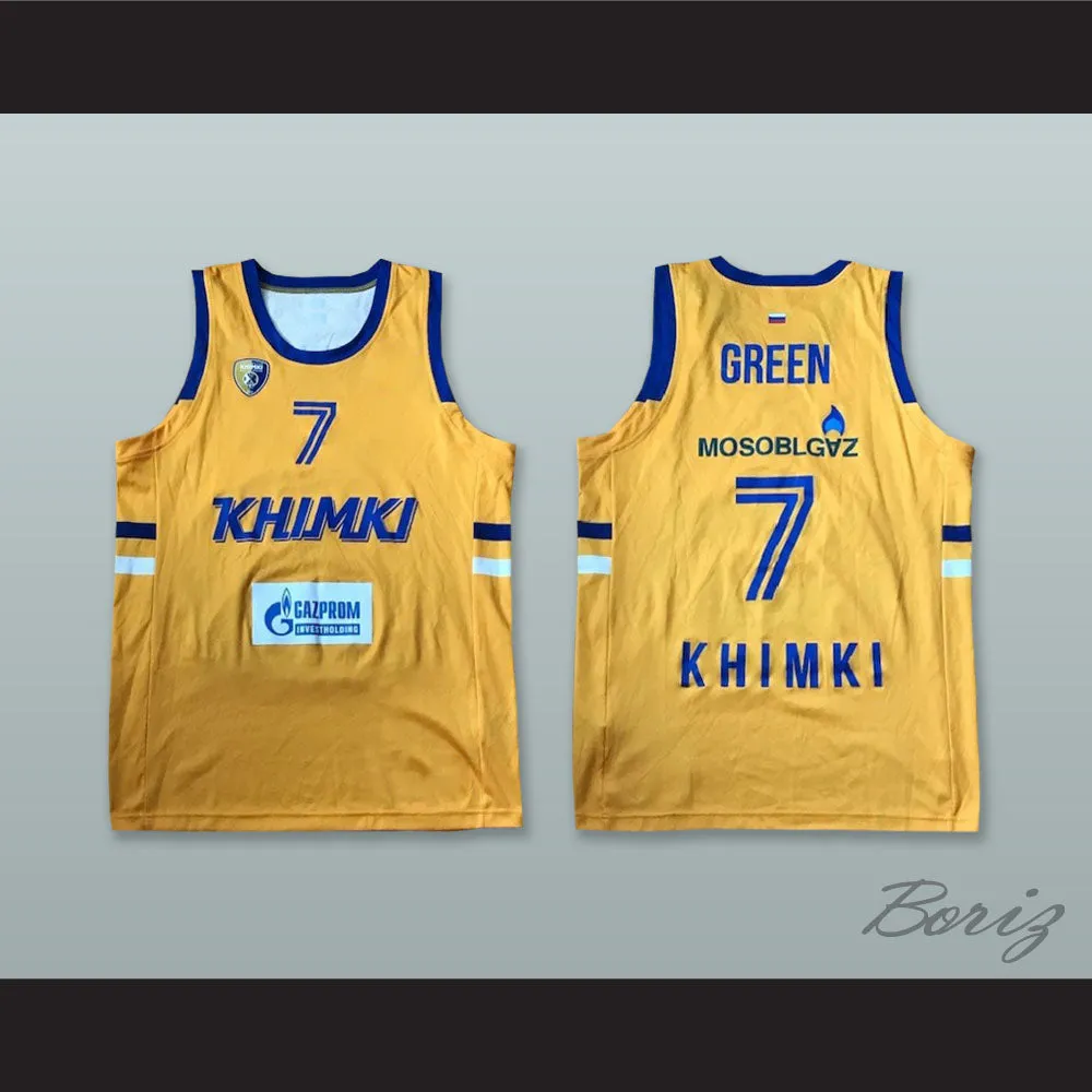 Garlon Green 7 BC Khimki Moscow Russia Yellow Basketball Jersey