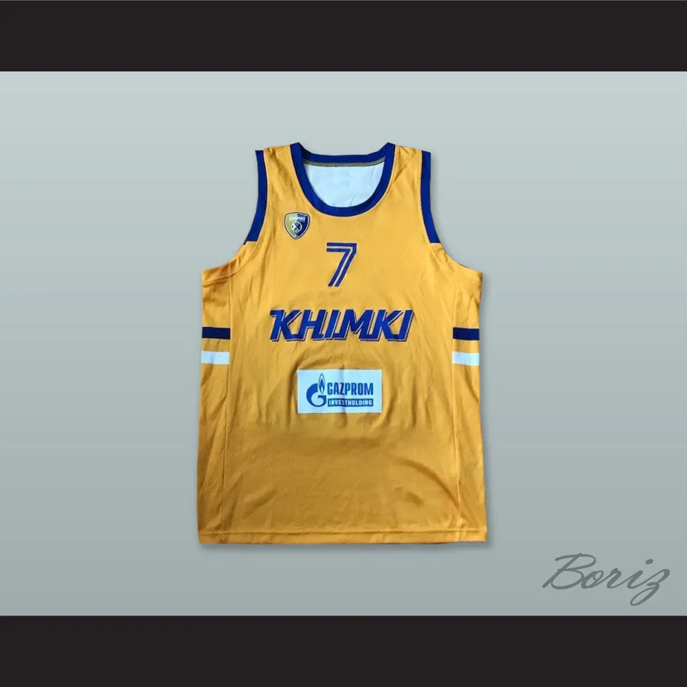 Garlon Green 7 BC Khimki Moscow Russia Yellow Basketball Jersey