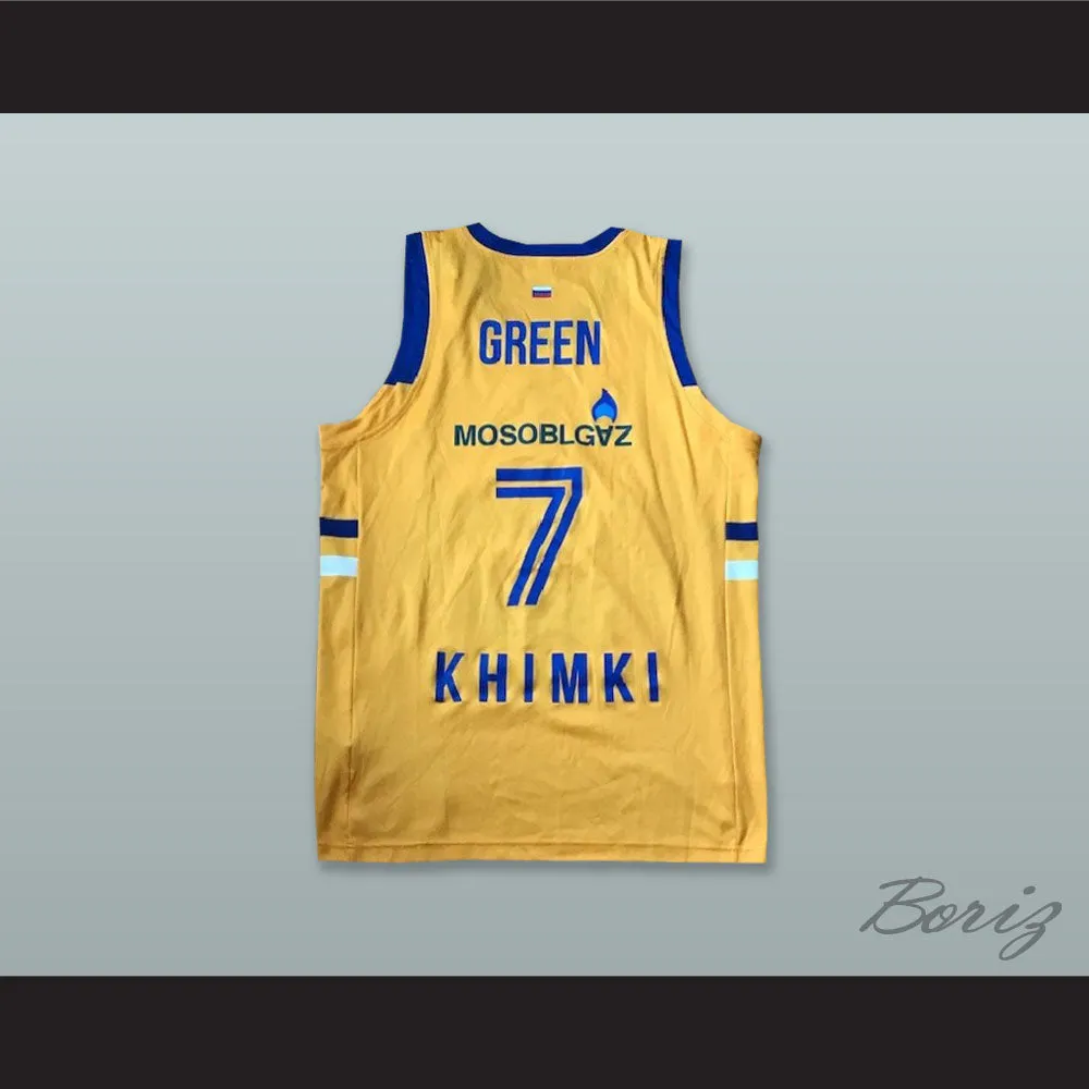 Garlon Green 7 BC Khimki Moscow Russia Yellow Basketball Jersey