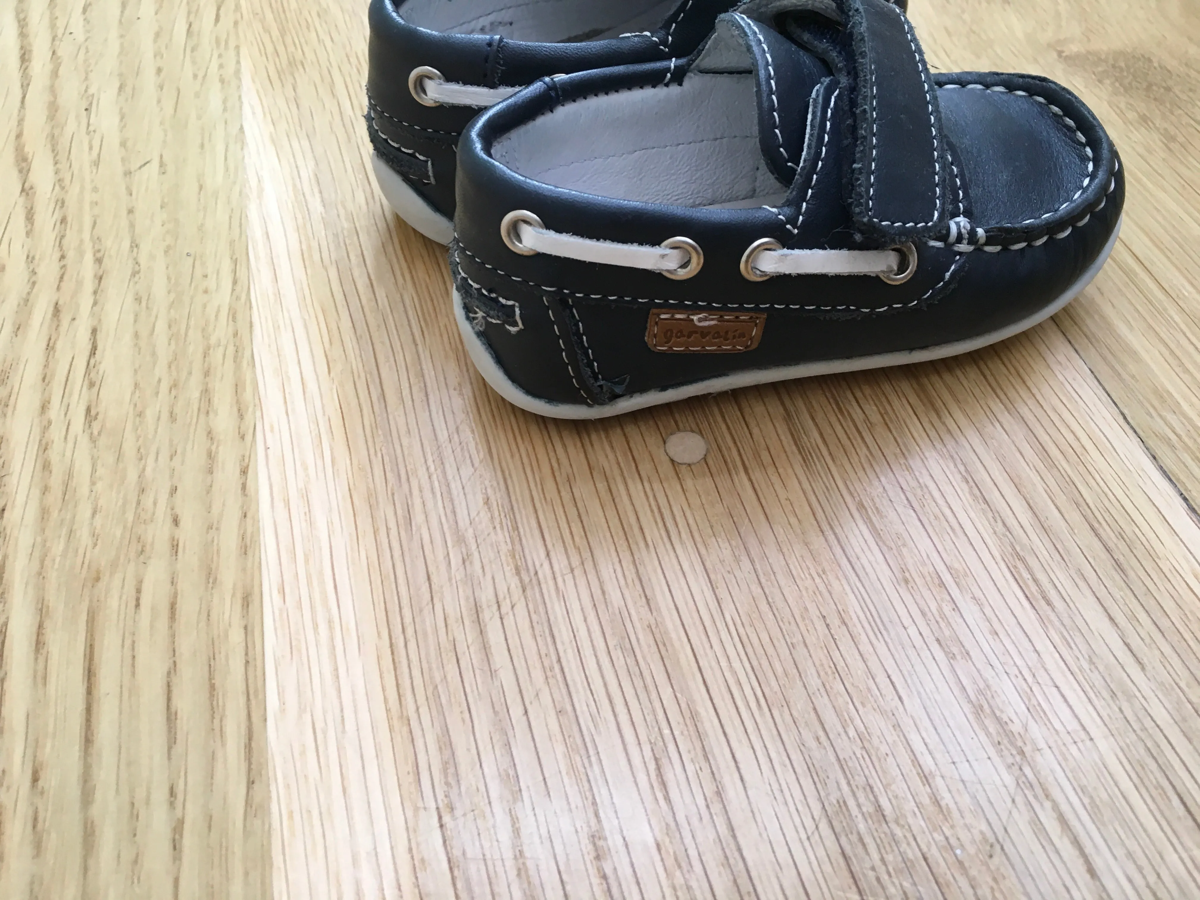 GARVALIN 50 aniversario Boys Shoe Navy Blue Leather Size 20 Children