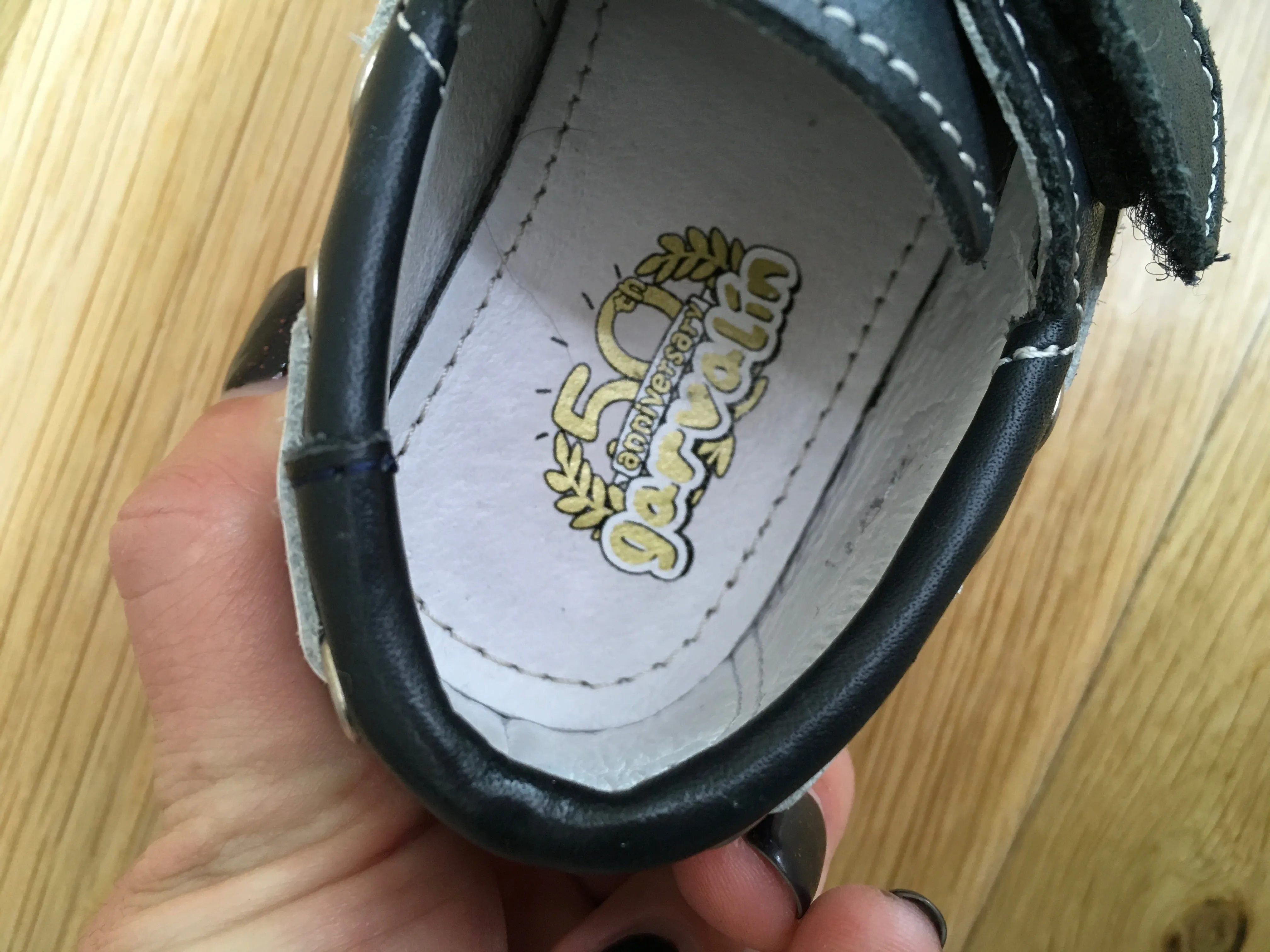 GARVALIN 50 aniversario Boys Shoe Navy Blue Leather Size 20 Children