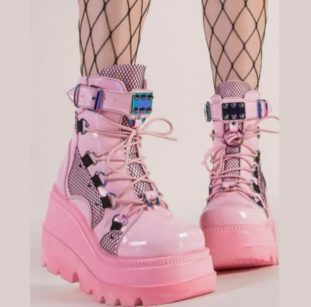 Glamorous Doll Stompers' Strapped Platform Boots