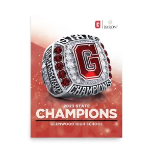 Glenwood High School Soccer 2023 Championship Poster