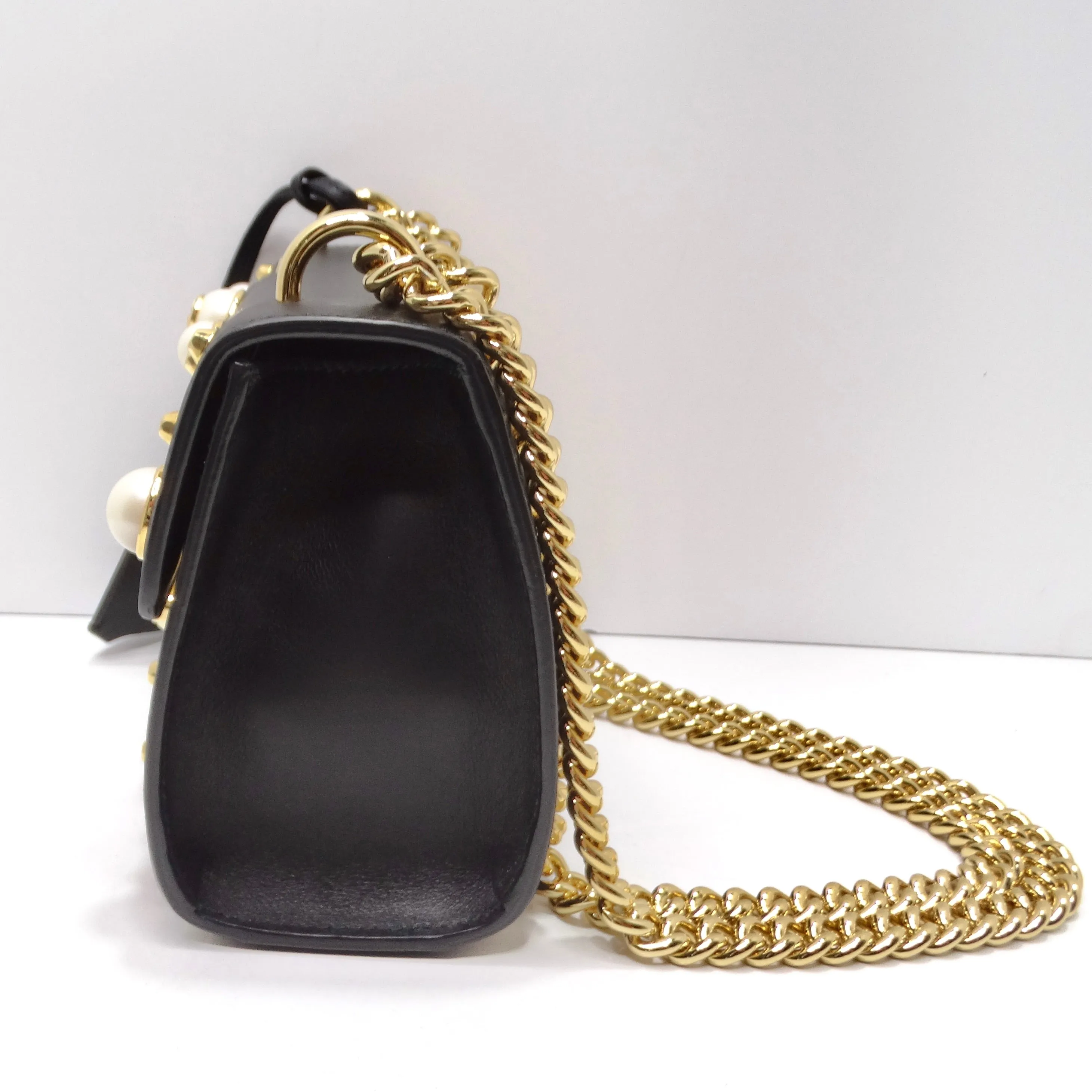 Gucci Black Calfskin Studded Small Padlock Shoulder Bag