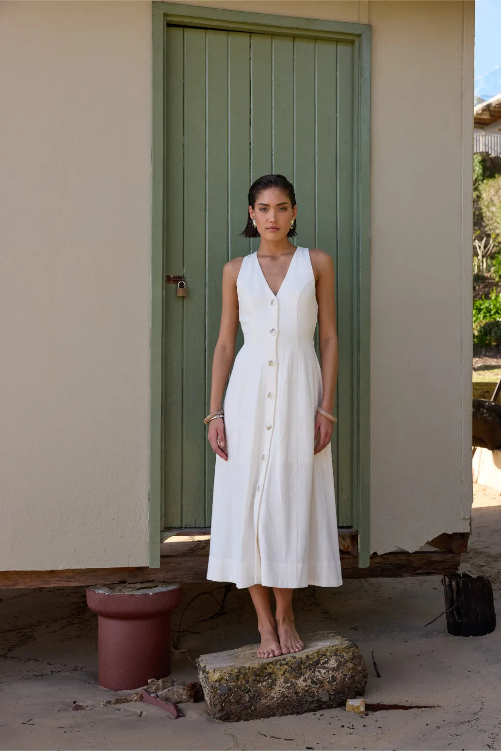 Haze Midi Dress | White