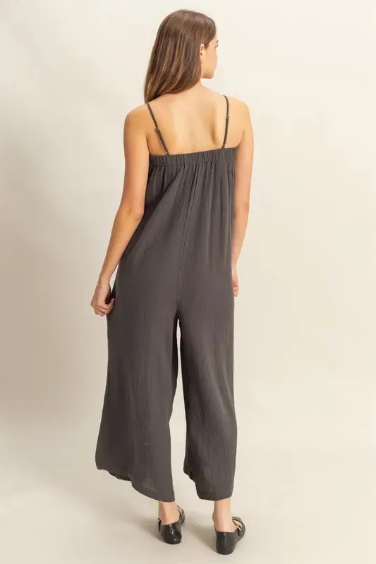HYFVE Double Gauze Super Flowy Cami Jumpsuit