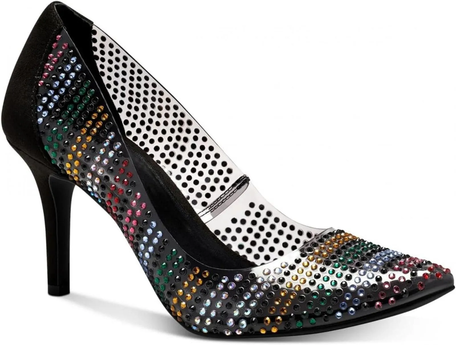 INC Womens Zitah Slip On Dressy Pumps Shoes Multi Vinyl Black 6.5M