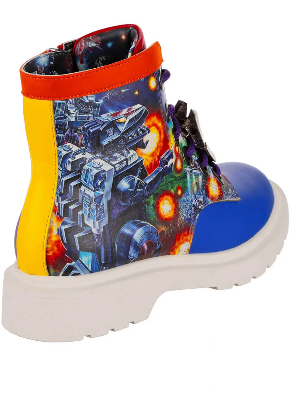 Irregular Choice x Transformers Battle Ready Boots Blue Red