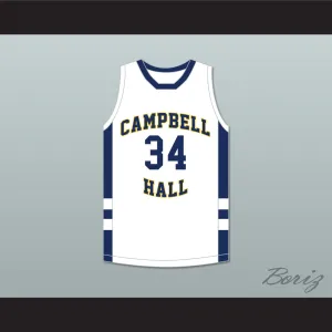 Jabari Walker 34 Campbell Hall School Vikings White Basketball Jersey 1