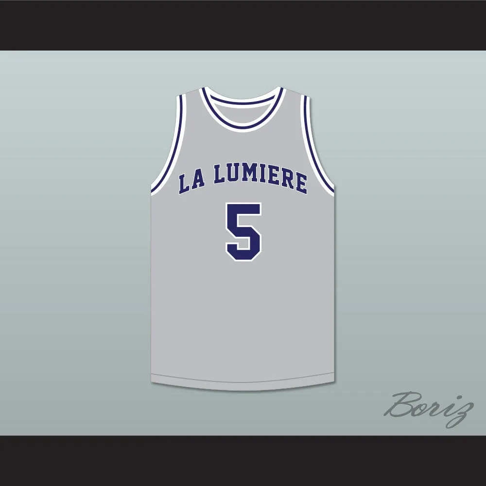 Jaden Ivey 5 La Lumiere School Lakers Light Gray Basketball Jersey 1
