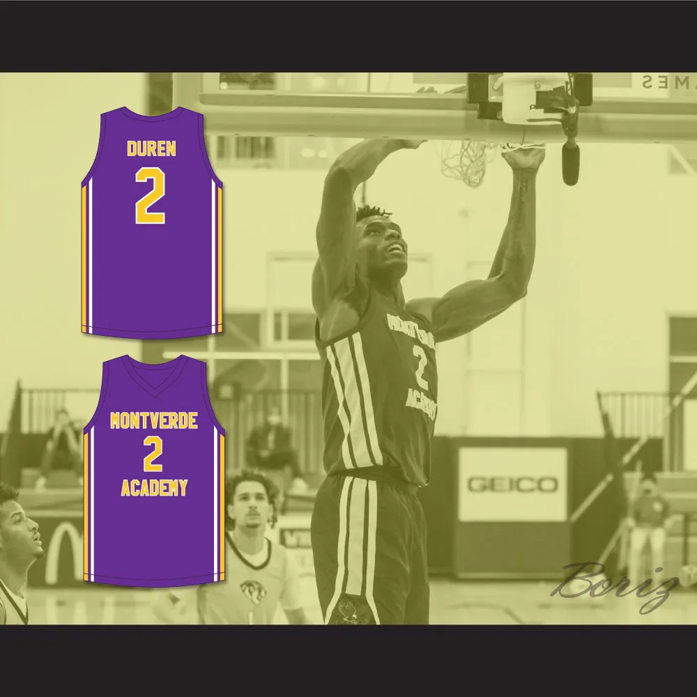 Jalen Duren 2 Montverde Academy Eagles Purple Basketball Jersey 2