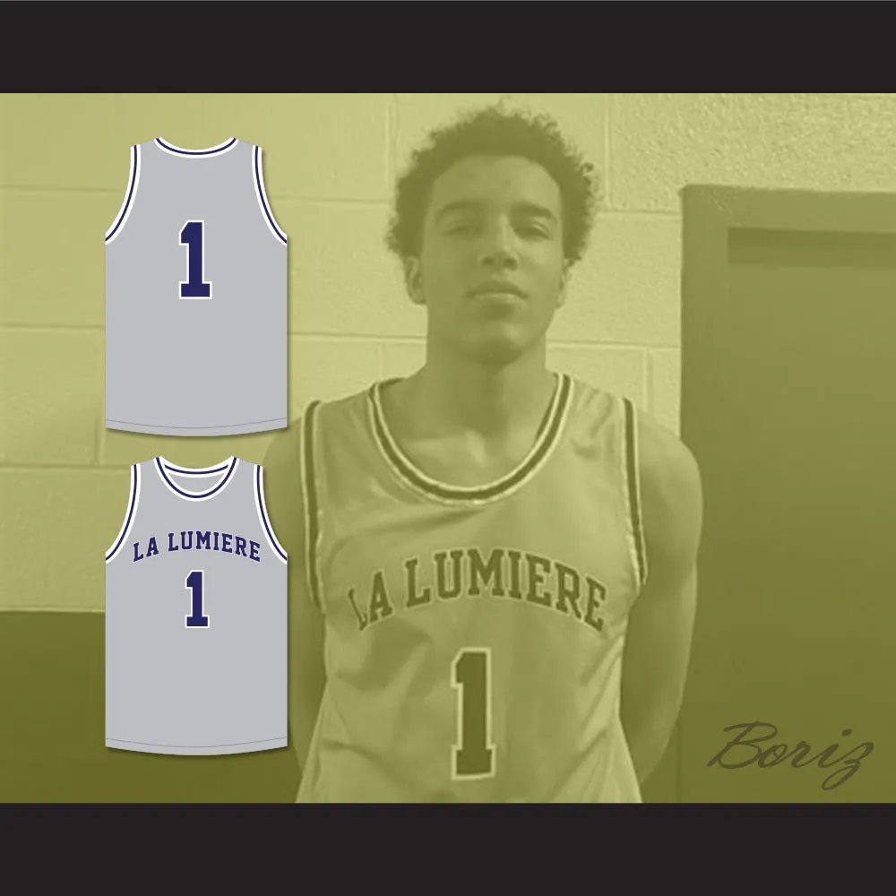 Jeremy Sochan 1 La Lumiere School Lakers Light Gray Basketball Jersey 1