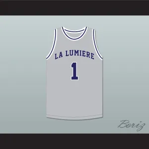 Jeremy Sochan 1 La Lumiere School Lakers Light Gray Basketball Jersey 1