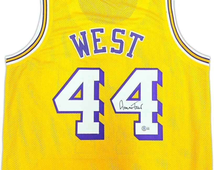 Jerry West Los Angeles Signed Yellow Basketball Jersey BAS