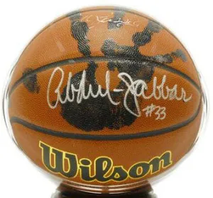 Kareem Abdul Jabbar Signed NCAA Basketball   Actual Hand-Print