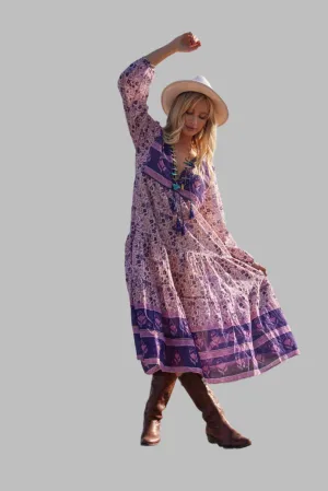 Kayla Printed Midi Dress Violet