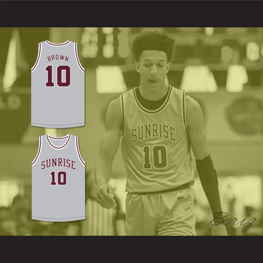 Kendall Brown 10 Sunrise Christian Academy Light Gray Basketball Jersey 2