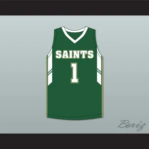 Kennedy Chandler 1 Briarcrest Christian School Saints Dark Green Basketball Jersey 1