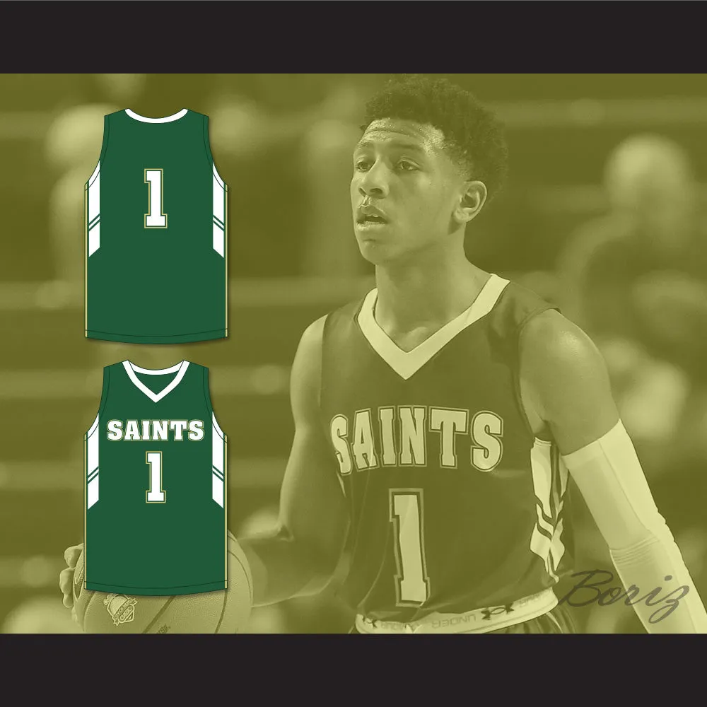 Kennedy Chandler 1 Briarcrest Christian School Saints Dark Green Basketball Jersey 1