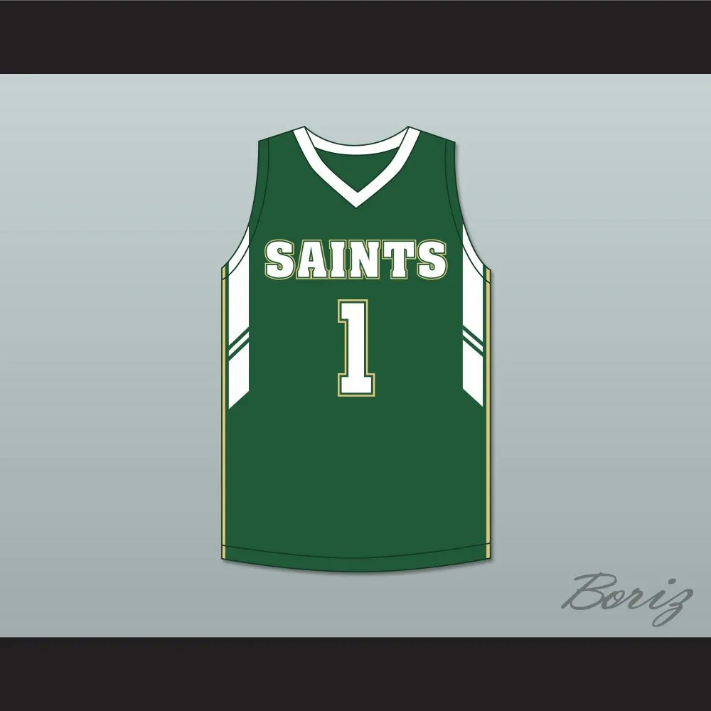 Kennedy Chandler 1 Briarcrest Christian School Saints Dark Green Basketball Jersey 1