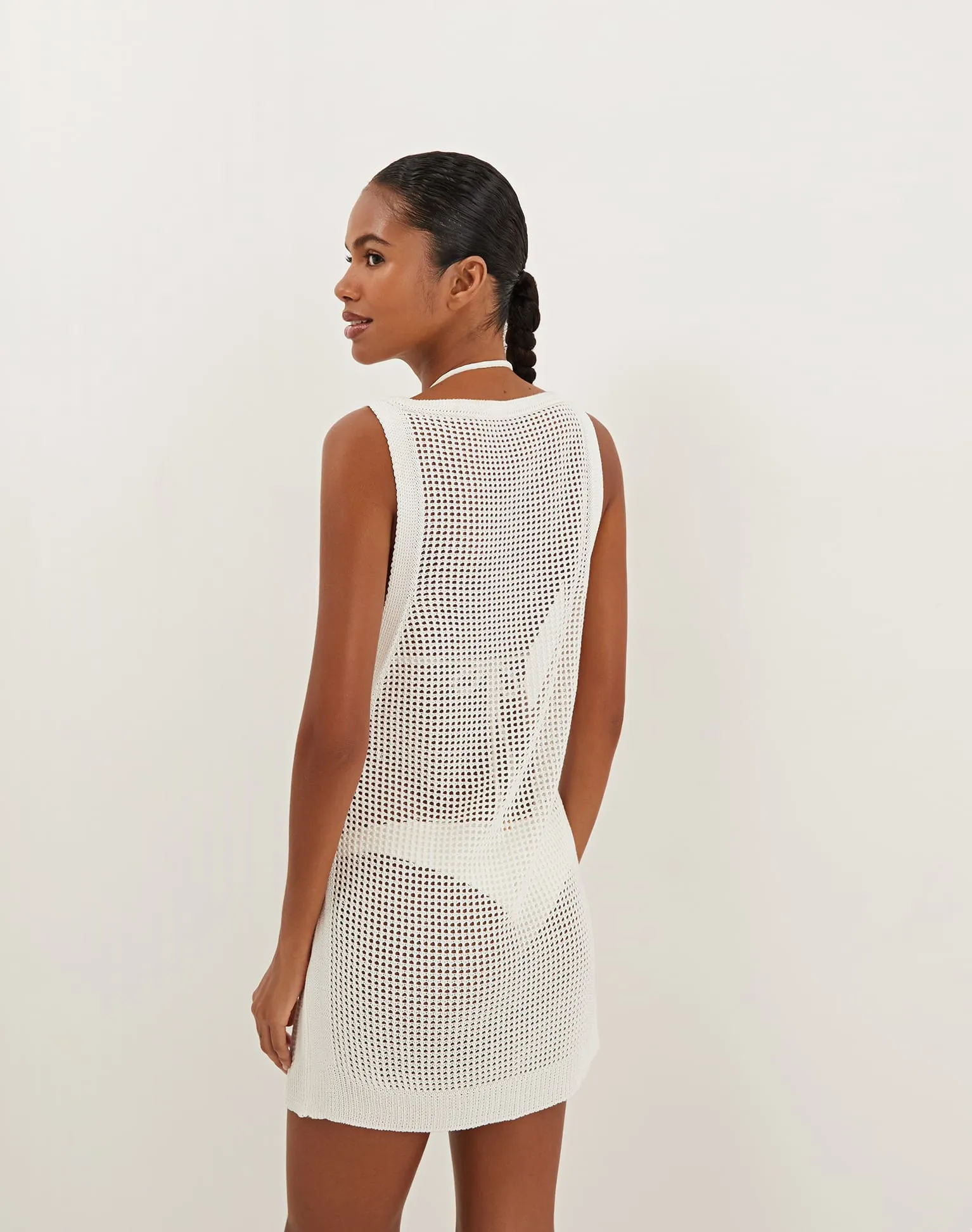 Knit Erika Short Cover Up - Off White