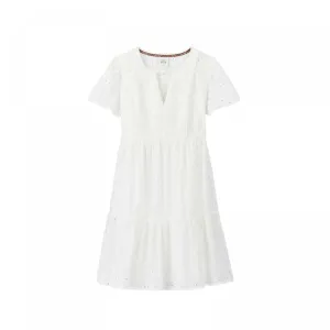 Knox Rose Women's Eyelet Short Sleeve Knee Length Swing Dress