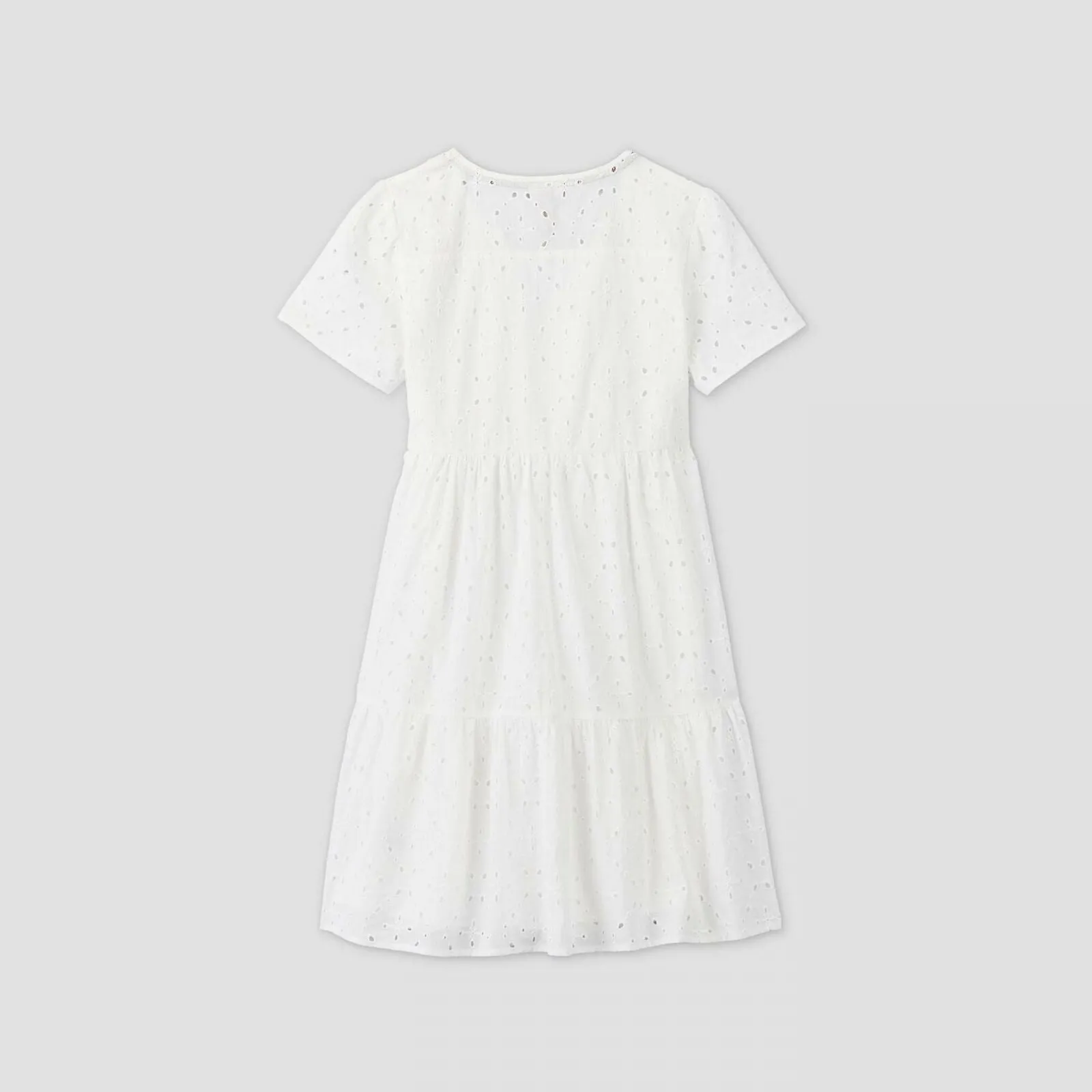 Knox Rose Women's Eyelet Short Sleeve Knee Length Swing Dress