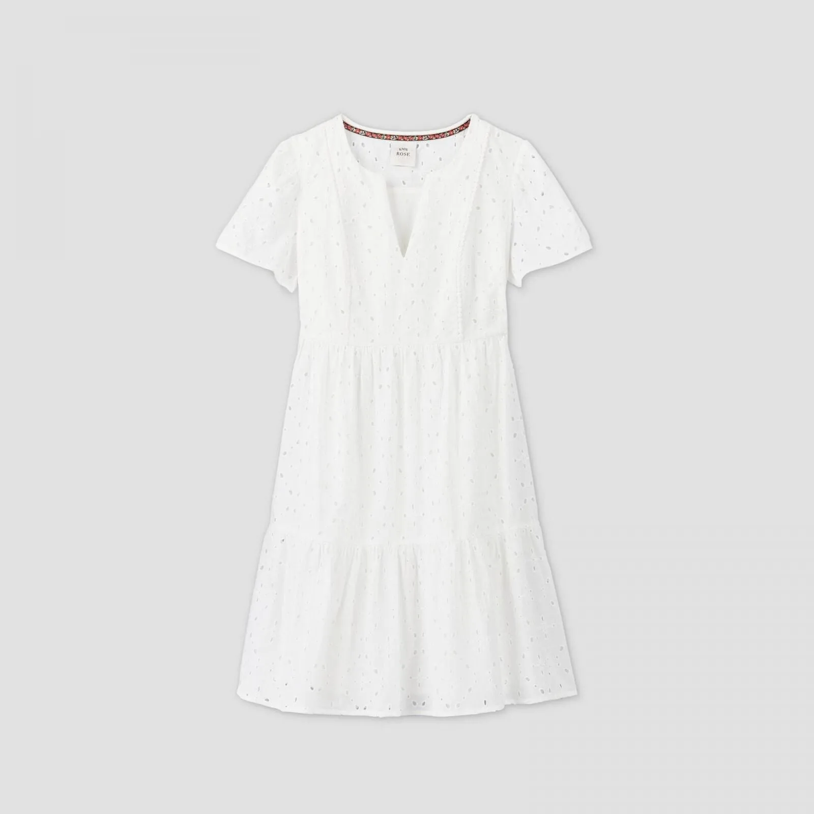 Knox Rose Women's Short Sleeve Dress JRD89110LA White L