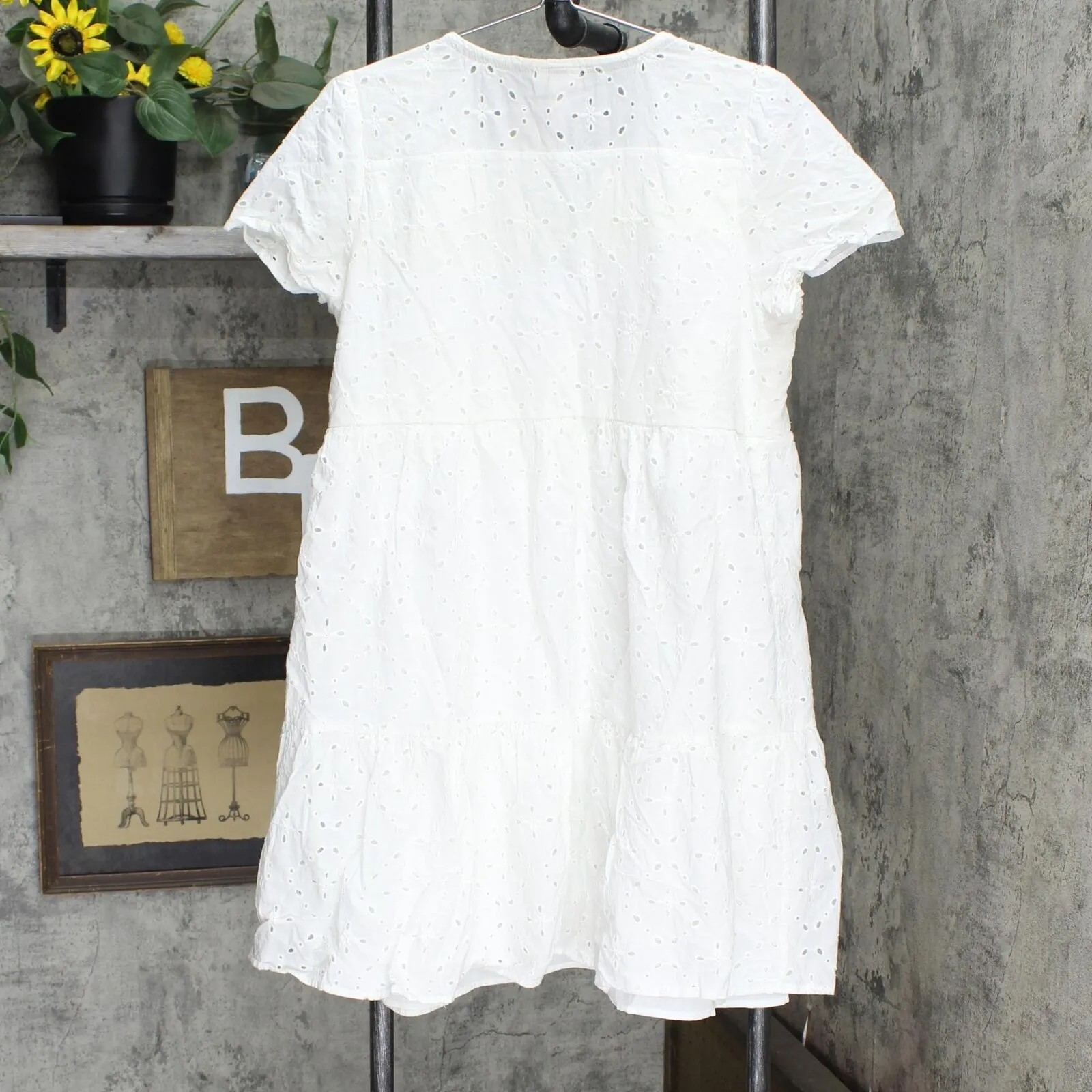 Knox Rose Women's Short Sleeve Dress JRD89110LA White L