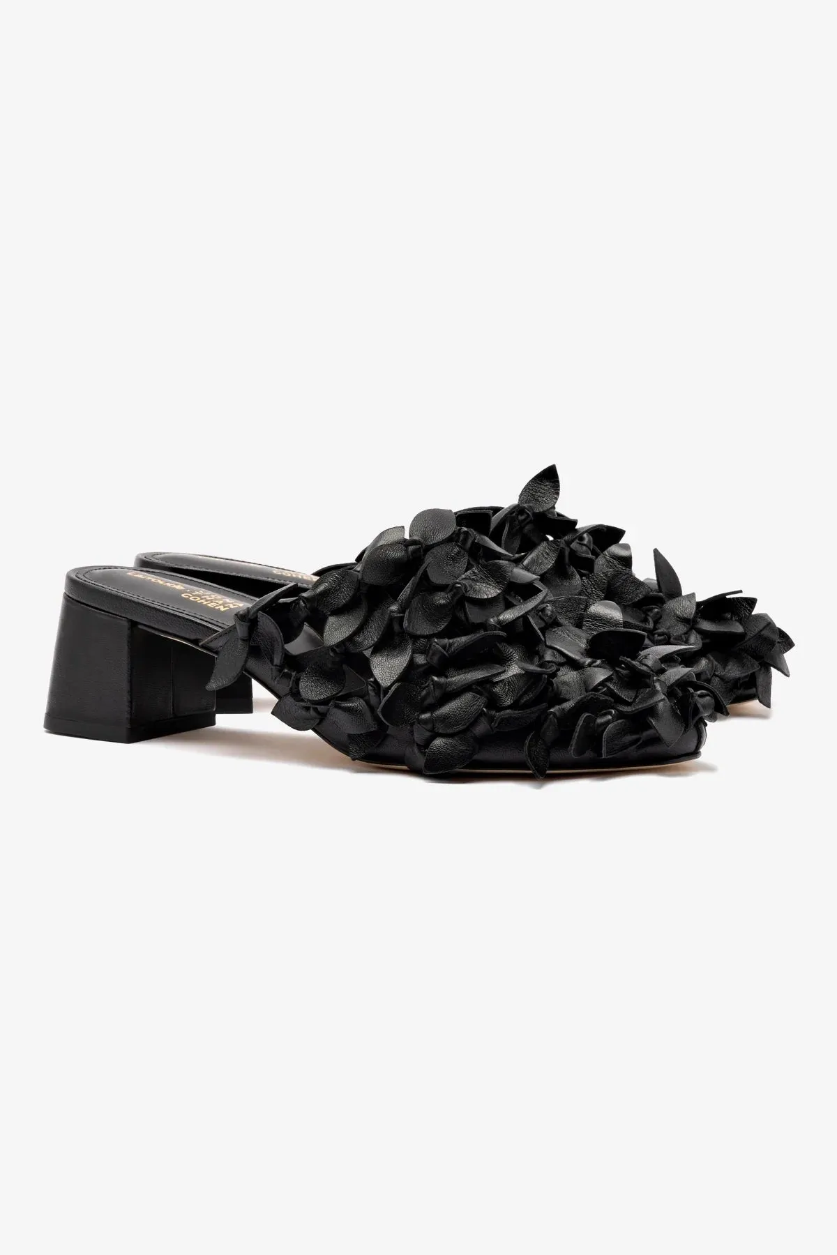 Larroude x Jonathan Cohen Dew Drop Mule In Black Leather PREORDER