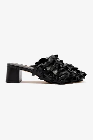 Larroude x Jonathan Cohen Dew Drop Mule In Black Leather PREORDER
