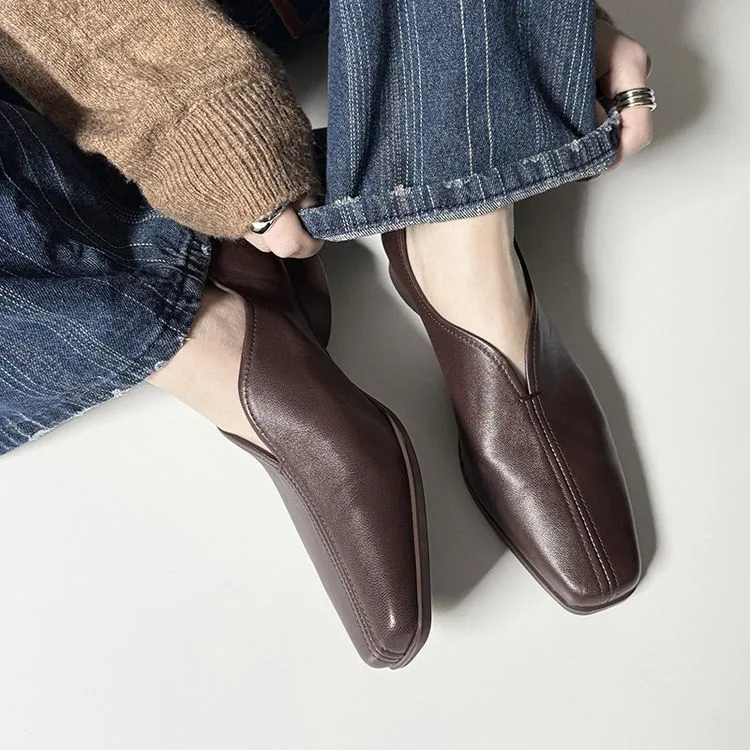 Leather Loafer with Low Heel