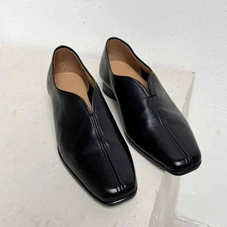 Leather Loafer with Low Heel